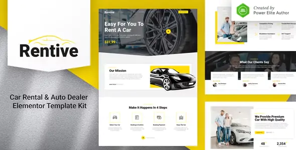 Rentive – Car Rental & Auto Dealer Elementor Template Kit